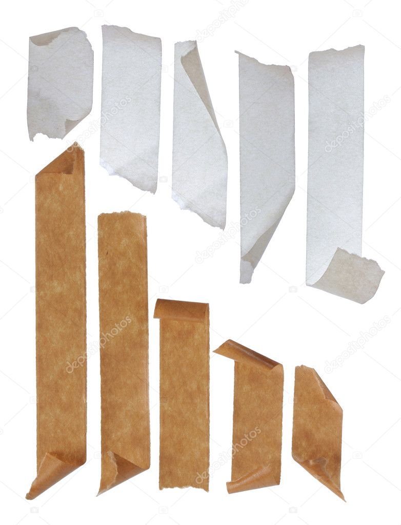 Brown and white Strips of masking tape