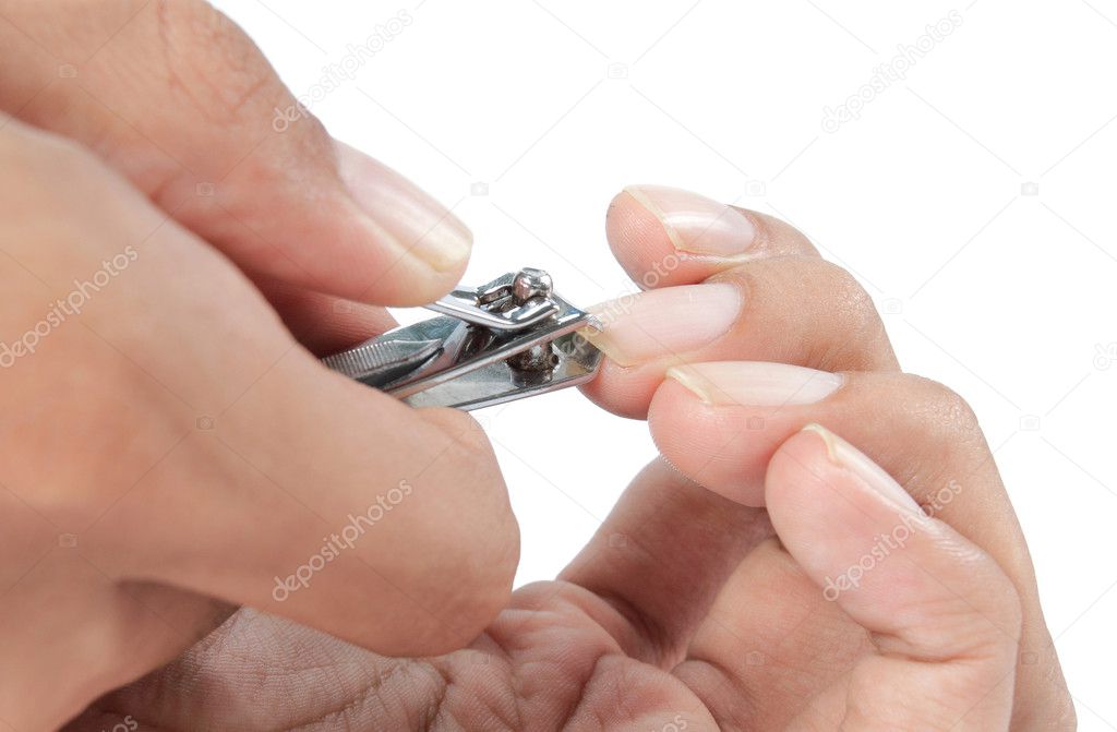 Manicure with nail clipper