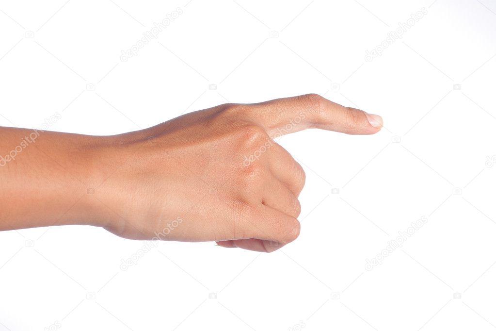 Hand touching screen