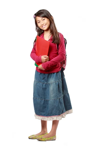 Gelukkig schoolmeisje — Stockfoto