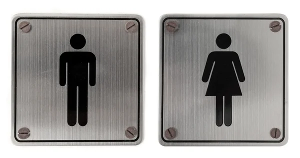 Znaki metalowe toalety — Zdjęcie stockowe