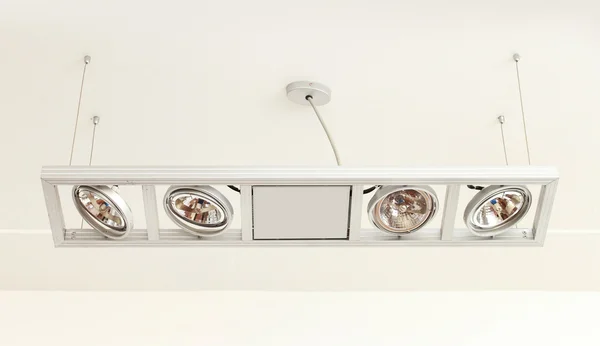 Beyaz metal tavan lambası — Stok fotoğraf