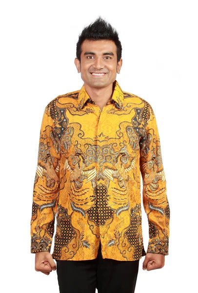 Ásia homem vestindo batik — Fotografia de Stock