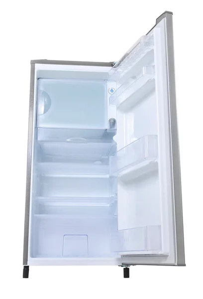 Silver refrigerator open — Stock Photo, Image