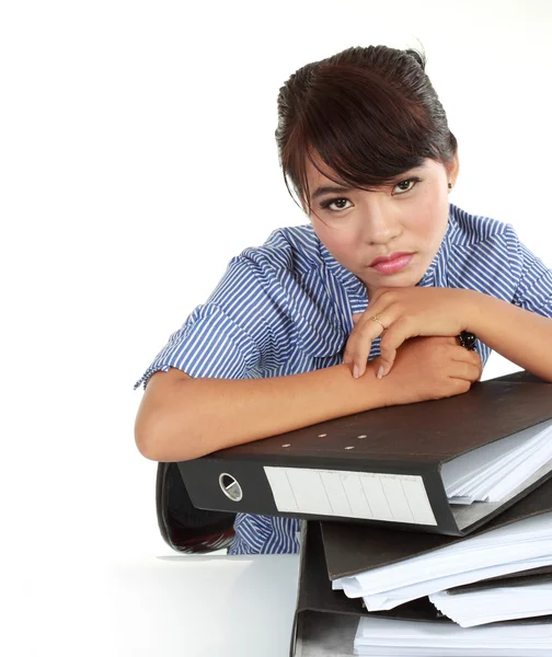 Portrait of young stressed business women — Stock Photo, Image