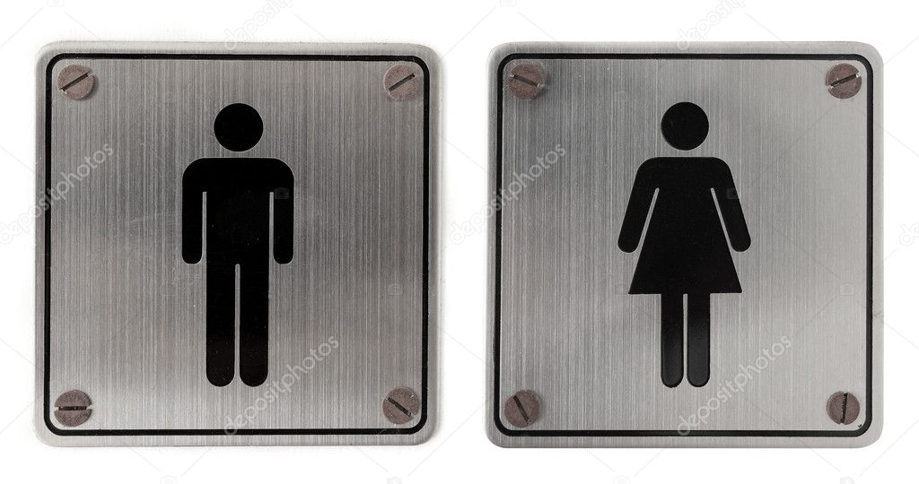 Metal restroom Signs