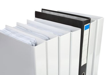 Many binders on white clipart