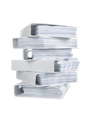 Stack of office ring binders clipart