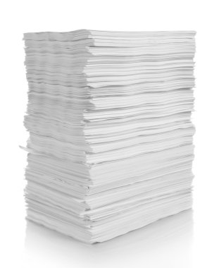 Stack of papers with clipping path clipart