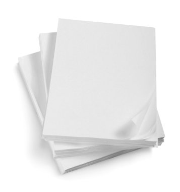 Close up of stack of papers with curl clipart