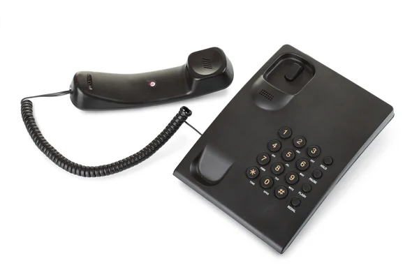 Schwarzes Telefon mit abgenommener Röhre — Stockfoto