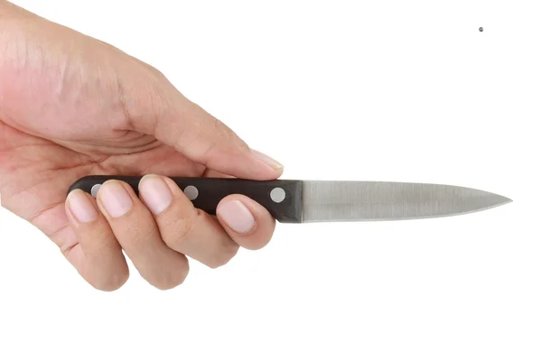Рука держит нож — стоковое фото