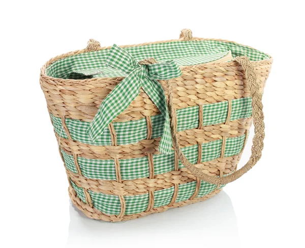 Барвиста плетена сумочка для леді — стокове фото