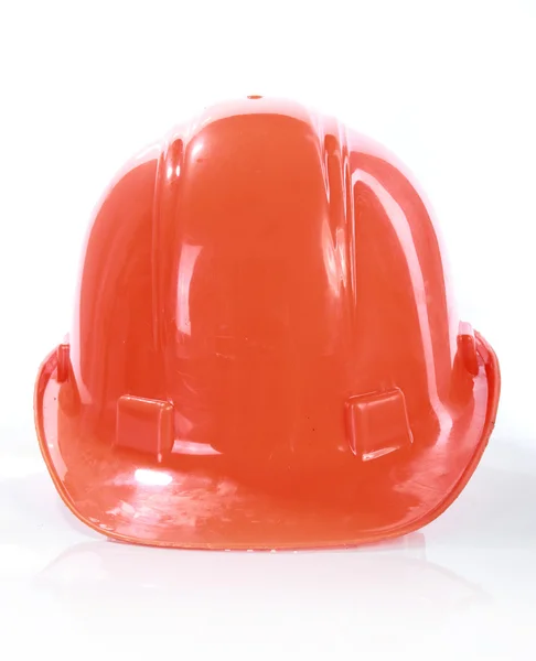 Orange construction helmet shot — Stock Photo, Image
