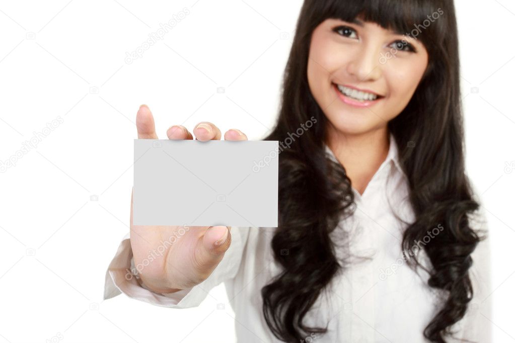 Business card or white sign