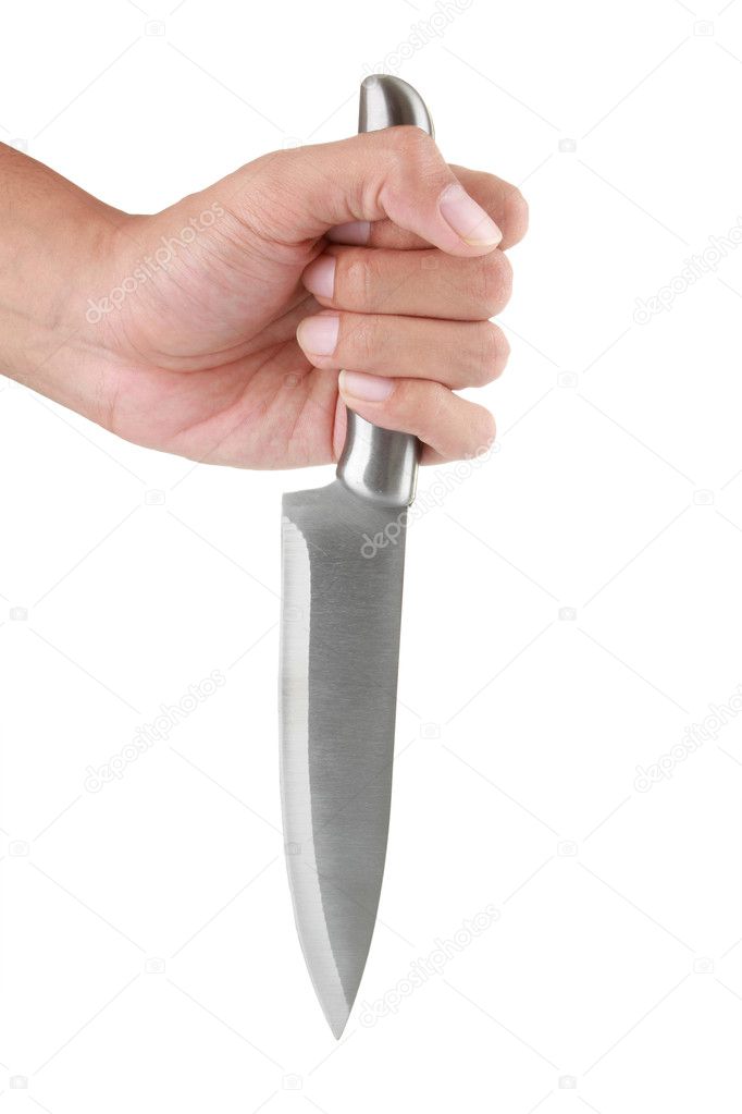 Hand holding a knife