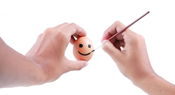Zeichnet auf dem Ei — Stockfoto