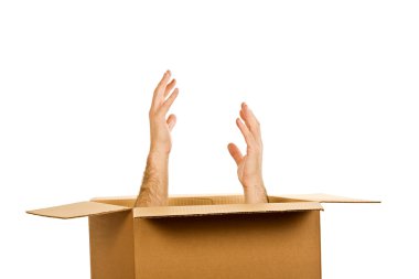 Hands inside of the box clipart