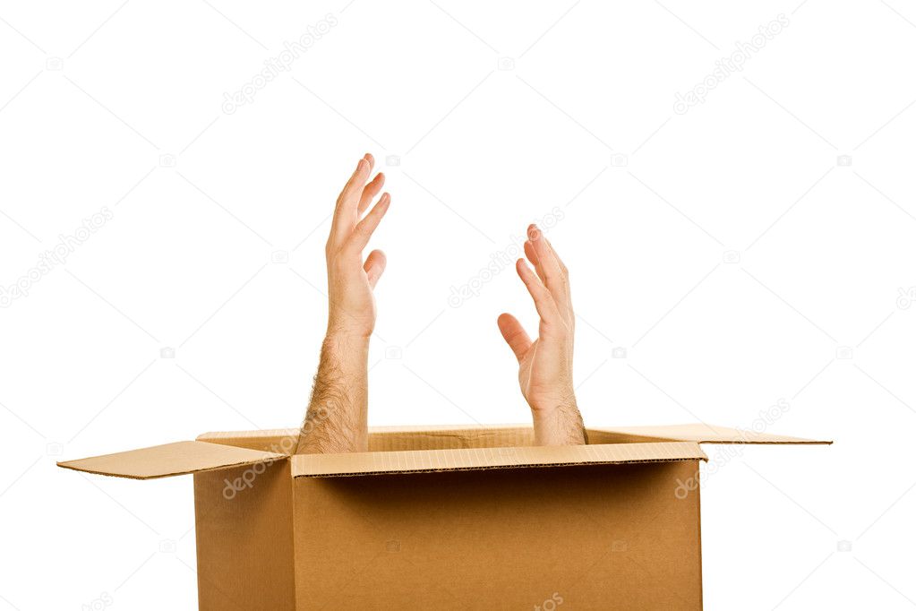 Hands inside of the box