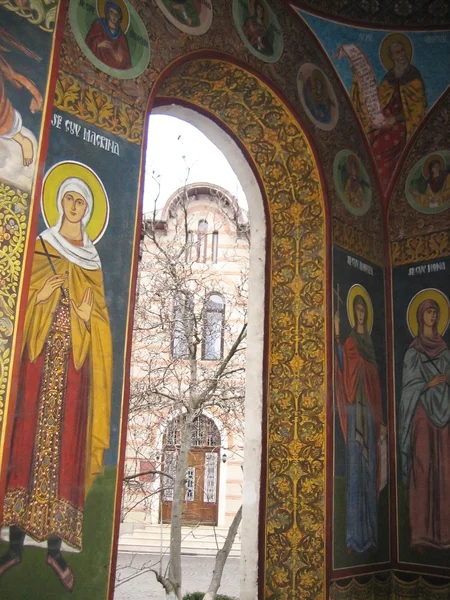Rumunská náboženské fresky — Stock fotografie