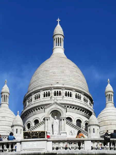 stock image Main facade of Montmartre cathedral