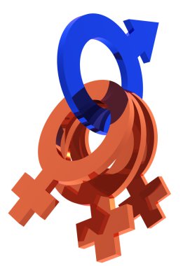 Gender symbols concept clipart