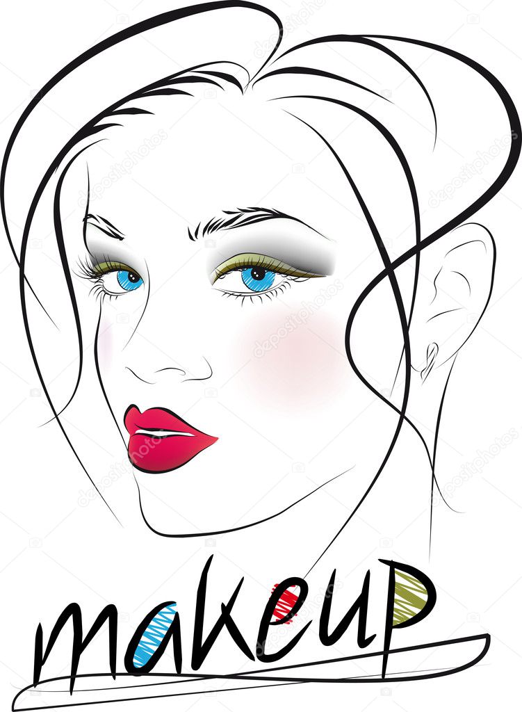 Download Sketch of beautiful woman face. Vector illustration — Stock Vector © designfgb #10356579