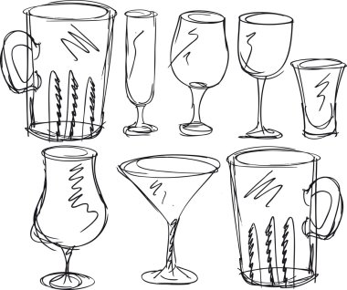 gözlük türleri. vektör çizim