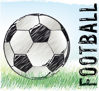 Soccer ball sketch, vector illustration clipart