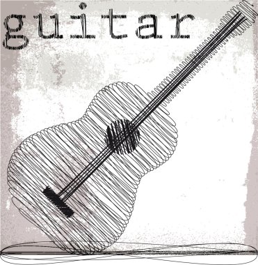 Abstract guitar. Vector illustration clipart