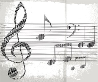 Sketch of music notes. vector illustration clipart