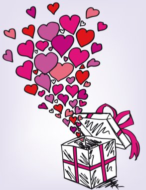 Gift boxes sketch filled with much love. vector illustration clipart