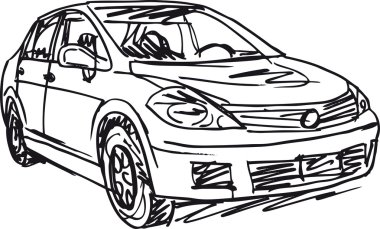 Sketch bir otomobil. vektör çizim