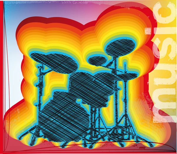 Illustration of a drum set — Stock Vector