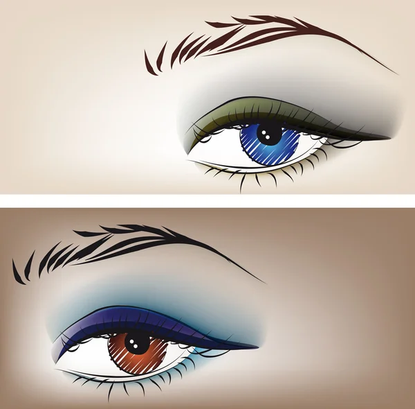 Boceto de hermosos ojos. Ilustración vectorial — Archivo Imágenes Vectoriales