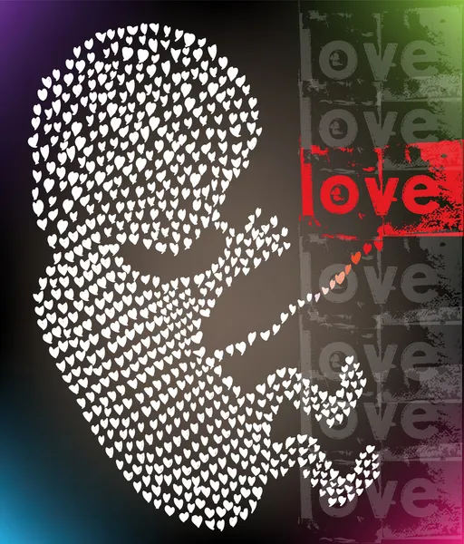 Fostret gjorda med kärlek. vektor illustration — Stock vektor