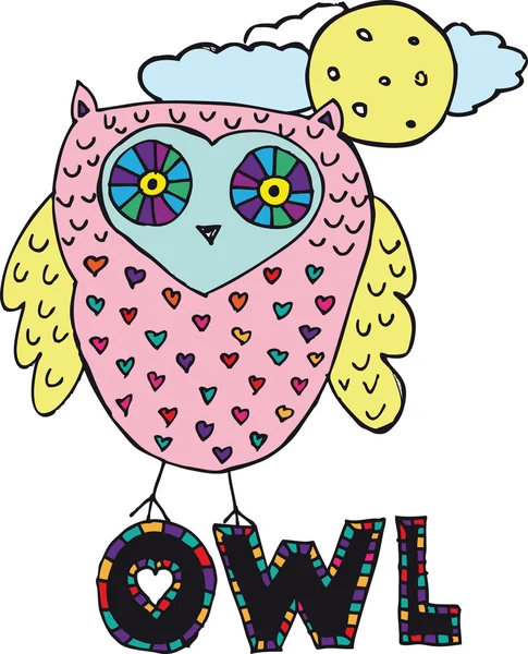 stock vector Drawing of an owl. vector illustration