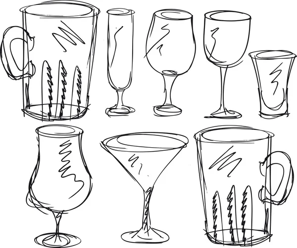 stock vector Various types of glasses. Vector illustration