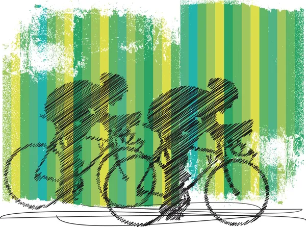 Ilustracja rowerzystów — Wektor stockowy