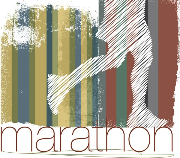 stock vector Marathon runner in abstract background. Vector illustration