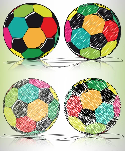 Schizzo pallone da calcio, illustrazione vettoriale — Vettoriale Stock