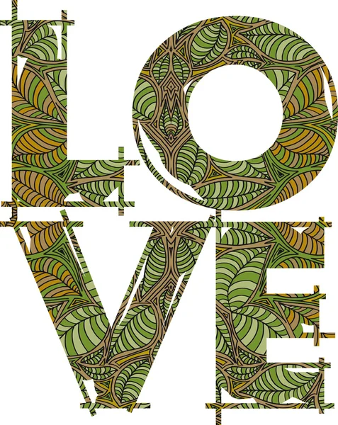 Amor verde. ilustración vectorial — Vector de stock