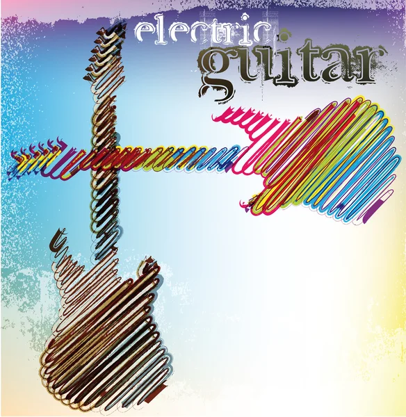 Gitar musik abstrak. ilustrasi vektor - Stok Vektor