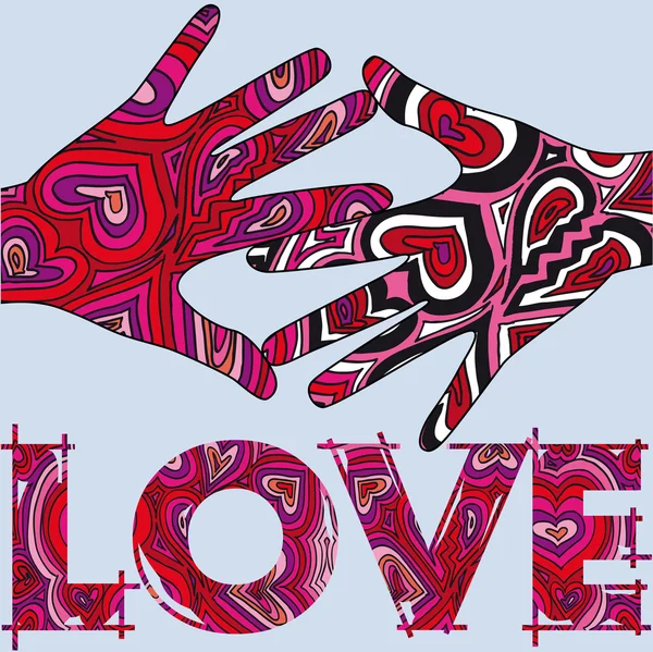 Sevgi dolu bir el. vektör çizim — Stok Vektör