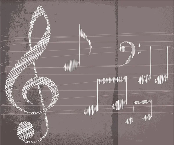 Müzik notaları eskiz. vektör çizim — Stok Vektör