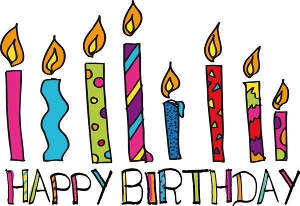 Gelukkige verjaardag kaarsen. vectorillustratie — Stockvector