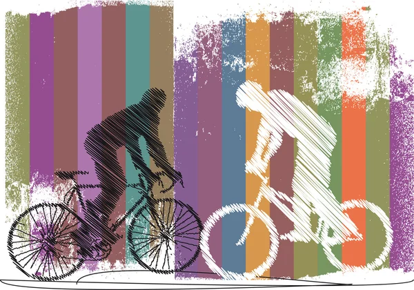 骑自行车的人图 — 图库矢量图片