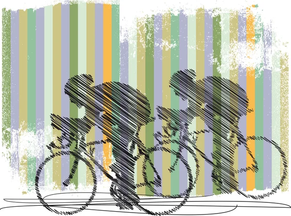 Ilustracja rowerzystów — Wektor stockowy