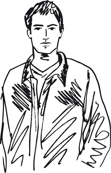 Boceto del hombre guapo. Ilustración vectorial — Archivo Imágenes Vectoriales