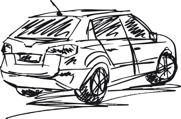 Boceto de un coche. Ilustración vectorial — Archivo Imágenes Vectoriales